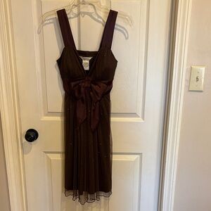 Kohl's Brown Midi Dress with Bow Accent